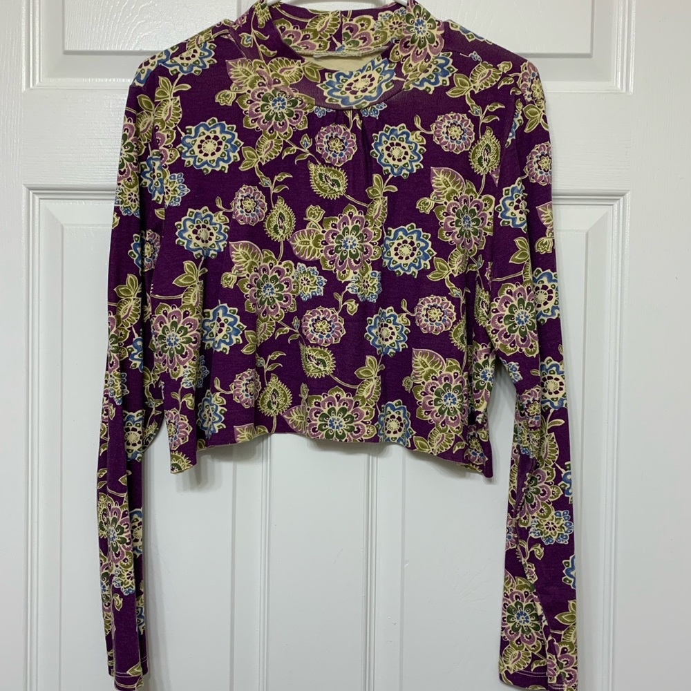 Floral high neck crop top